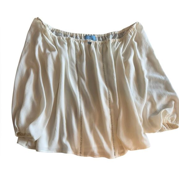 CeCe Ladder Stitch Off-The-Shoulder Blouse side large - new with tags! - Picture 6 of 7